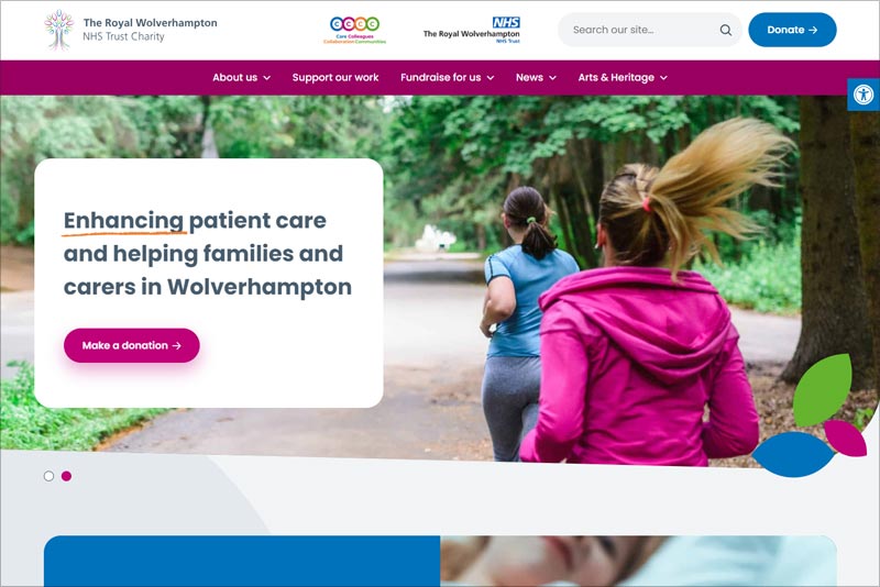 RWT NHS Charity website homepage