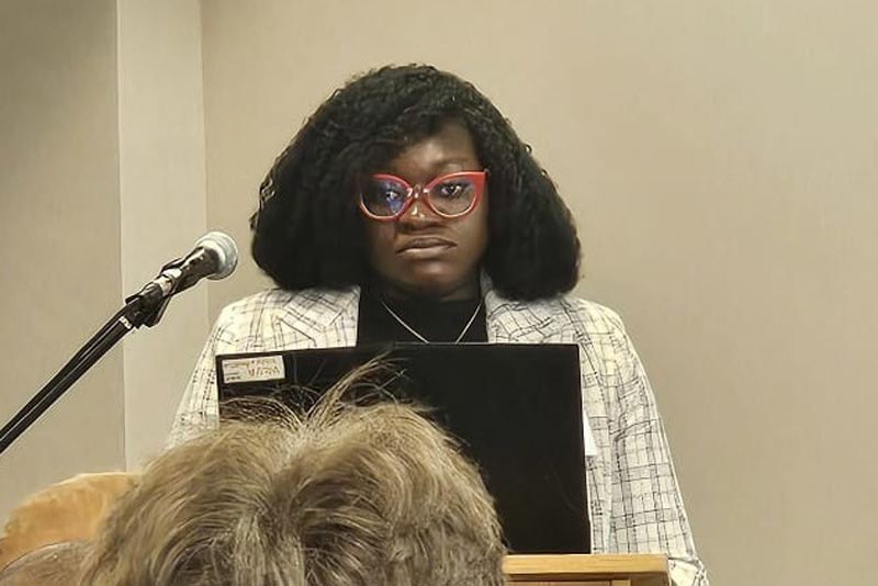 Chiazoka Ezeuzo, known as Mary, presenting at the BAPO conference in Cardiff