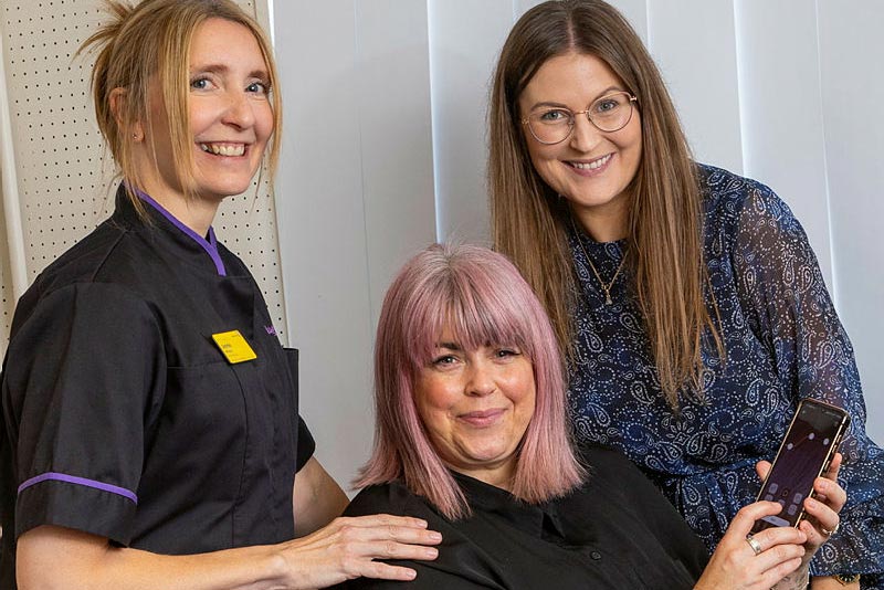 Latest News: Jennie Howard, patient Claire Thomas and Naomi Horner, Clinical Specialist for Cochlear