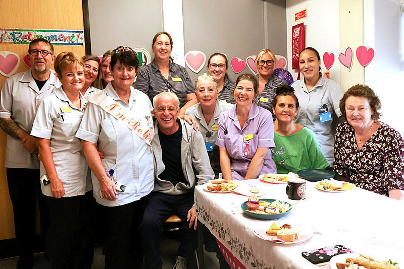 Jill (wearing sash) enjoying her retirement celebrations