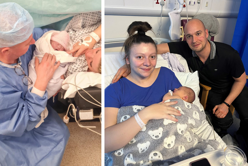 Latest News: Babies Leyton Pickett and Lottie Willoughby with parents