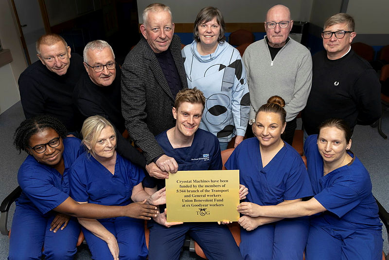 Latest News: Mohs Centre receives £50,000 donation - Group holding plaque