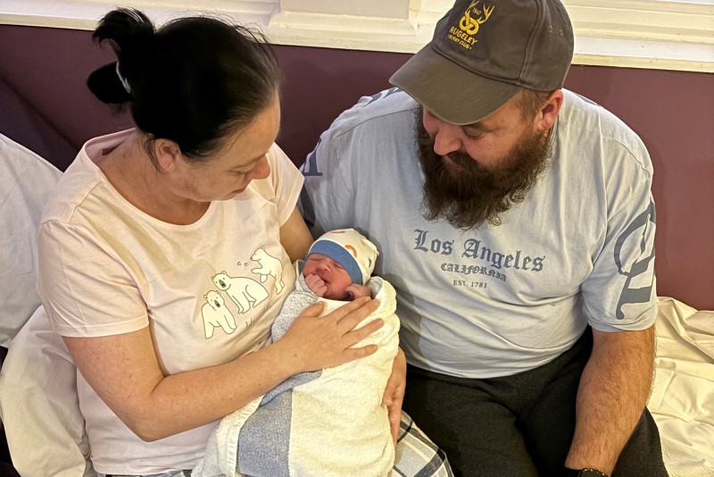 Second New Year baby born at New Cross Hospital, Dexter, with parents, Vicky Harrison and Richard Ridgway