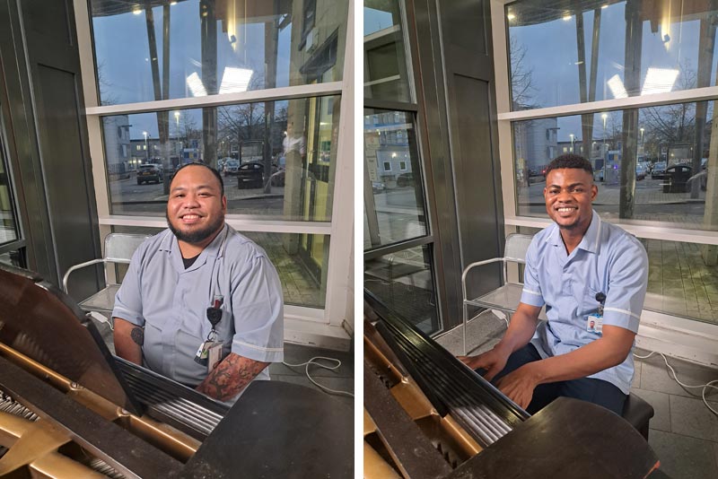 Nikko Phodaca and Daniel-Aboyeji playing the piano