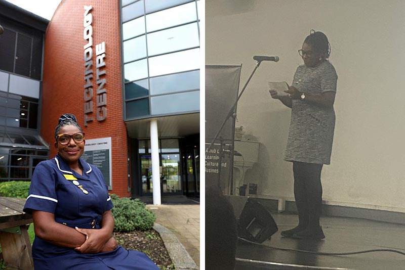 Sharon at Wolverhampton Science Park, and at the RCN conference