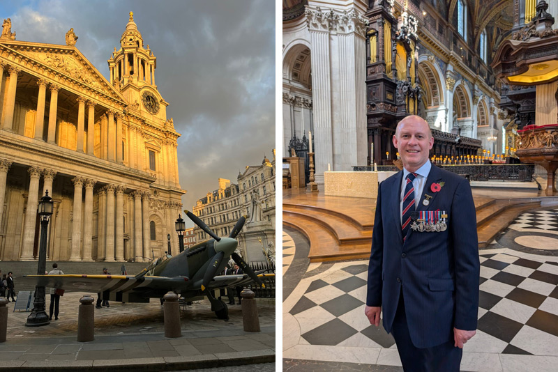 Robin McMahon at the VE day celebrations