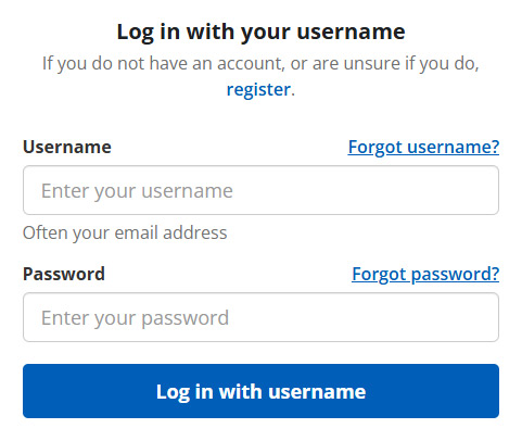 NHS App Log-in Screen